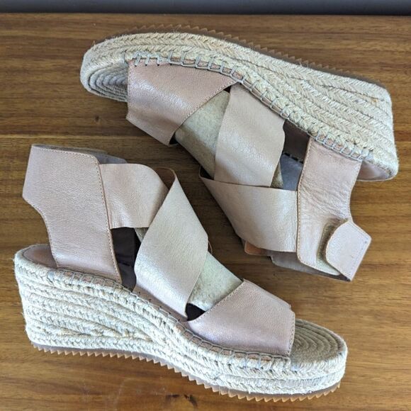 Eileen Fisher Quiet Luxury Coastal Minimalist Preppy Beachy Capsule Wedge 8 1/2 - Picture 9 of 14